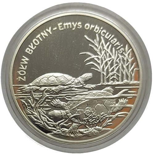 Moneta 20 zł Żółw Błotny 2002 rewers