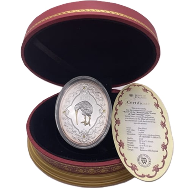 Faberge 2 dollars 2014 Jajo Kiwi box