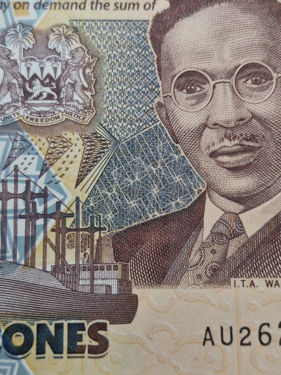Sierra Leone banknot 2 leones 2022 szczegół