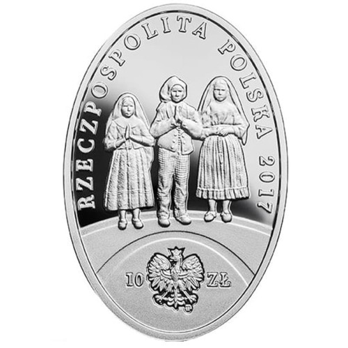 Moneta kolekcjonerska 10 zł 100-lecie Objawień Fatimskich 2017 rewers