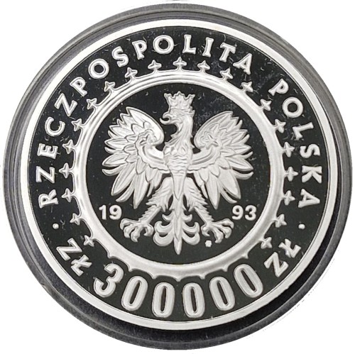 Moneta 300000 zł Zamek w Łańcucie 1993 awers