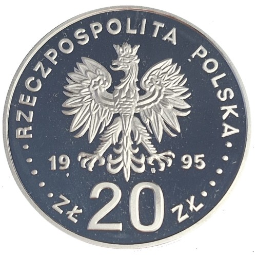 Moneta 20 zł 50 rocznica powstania ONZ 1995 awers