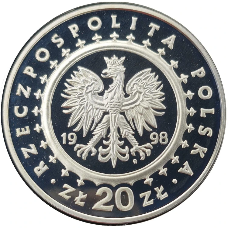 Moneta 20 zł Zamek w Kórniku 1998 awers