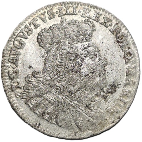 Moneta szóstak 1756 EC August III Sas rewers