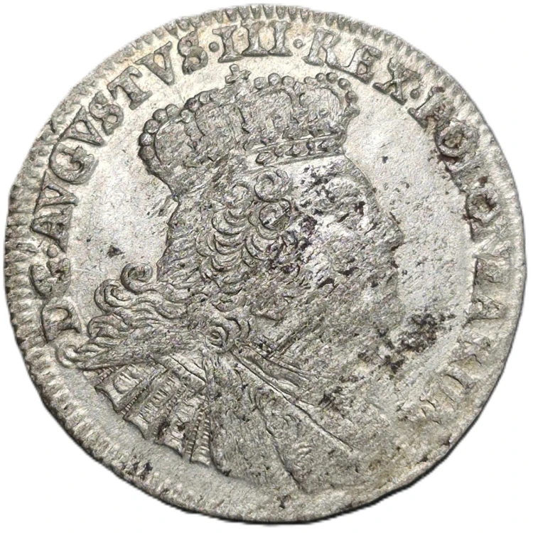 Moneta szóstak 1756 EC August III Sas rewers