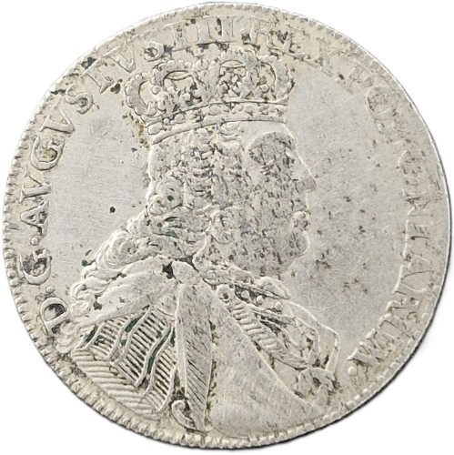 Moneta Ort 1754 EC August III Sas rewers