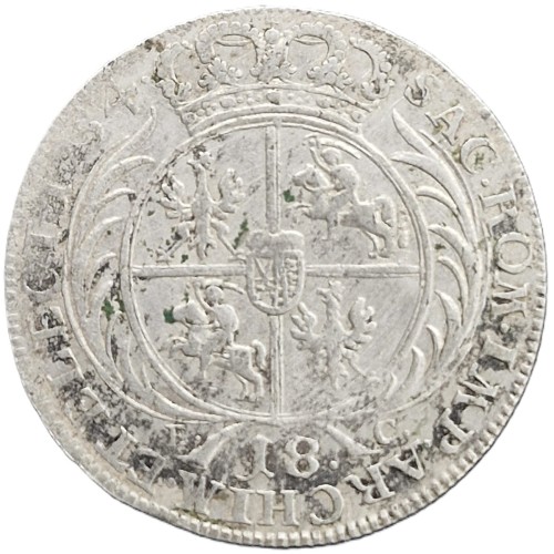 Moneta Ort 1754 EC August III Sas awers