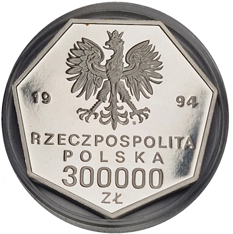 Moneta 300000 zł 70-lecie odrodzenia Banku Polskiego 1993 awers