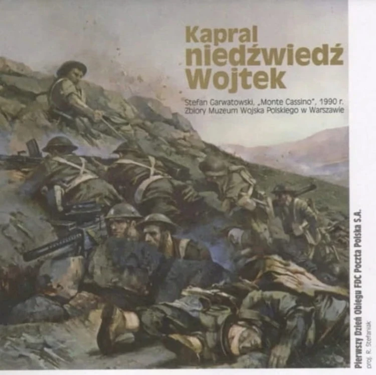 Koperta FDC Kapral niedźwiedź Wojtek 2017 szczegóły