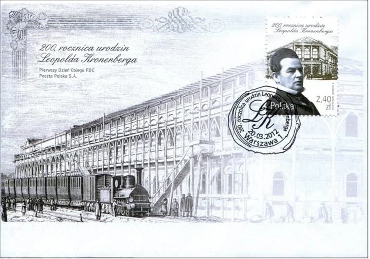 Koperta FDC 200. rocz. ur. Leopolda Kronenberga 2012