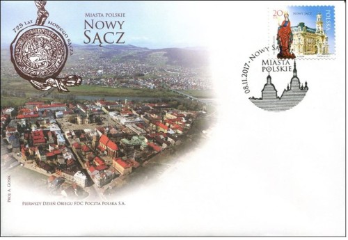 Koperta FDC miasta Polskie Nowy Sącz 2017