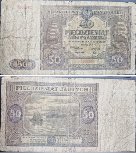 Banknot 50 zł 1946 stan 4