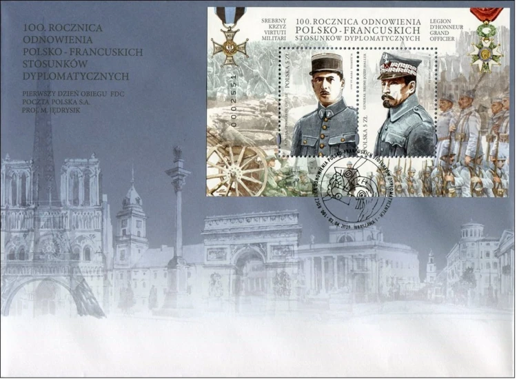 FDC 100 rocznica odnowienia stosunków Polsko-Francuskich 2019
