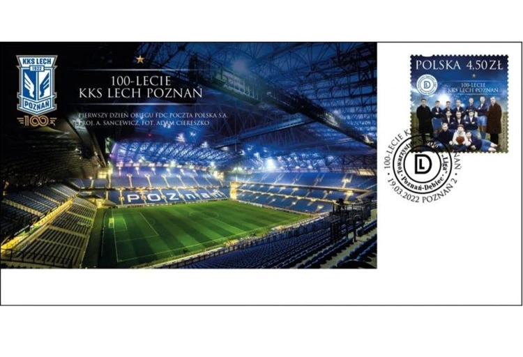 100-lecie KKS Lech Poznań koperta FDC 2022