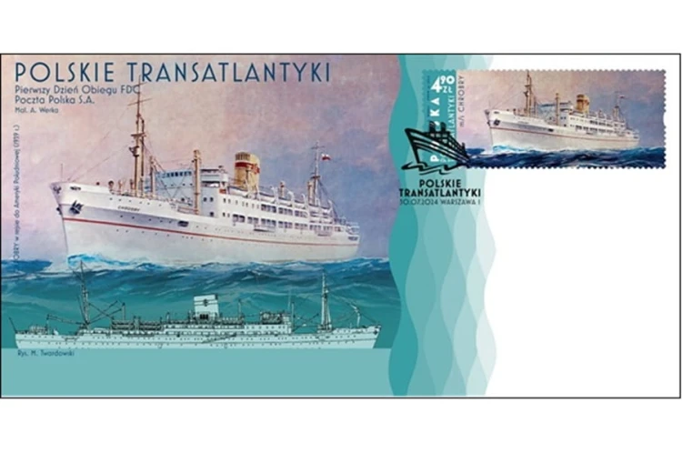 Koperty FDC Polskie transatlantyki 2024 Chrobry