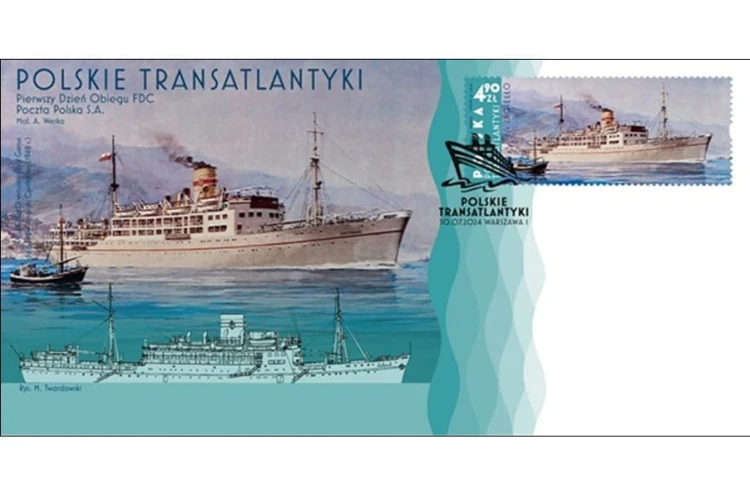 Koperty FDC Polskie transatlantyki 2024 Jagiełło