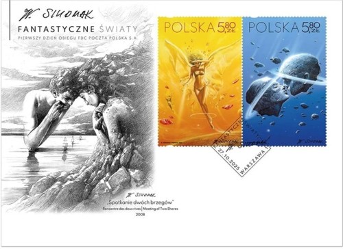Koperta FDC Fantastyczne światy 2025 numer 2386 - 2387 1