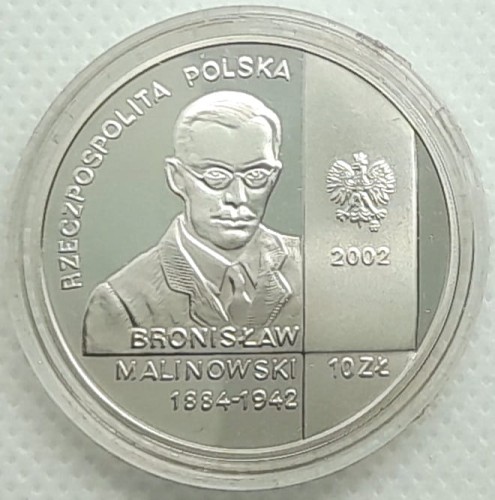 10 zł Bronisław Malinowski 2002 r. awers