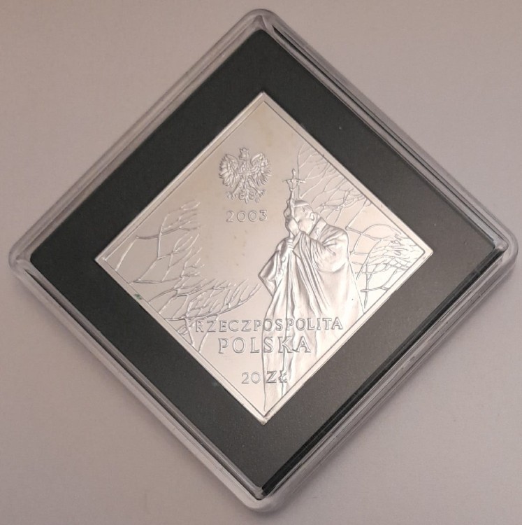 Moneta 20 zł 25-lecie Pontyfikatu Jana Pawła II 2003 r. awers