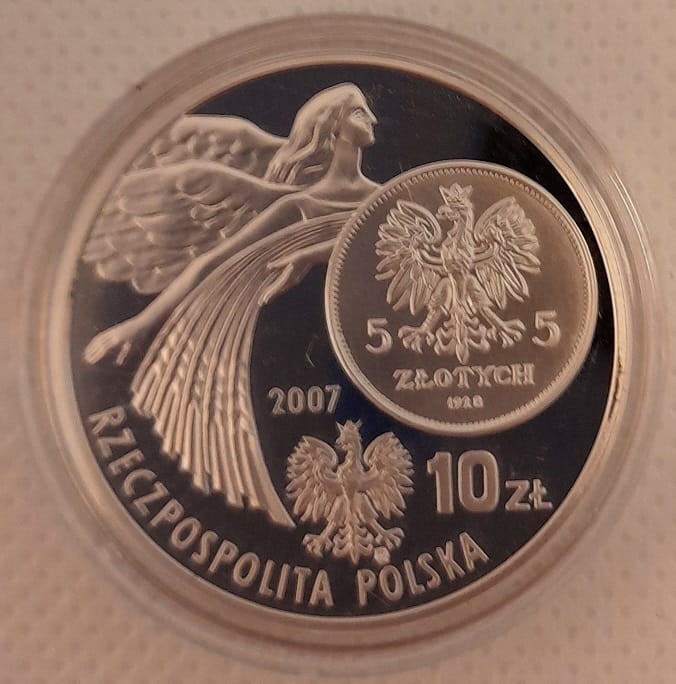 Moneta 10 zł Dzieje złotego Nike 2007 awers