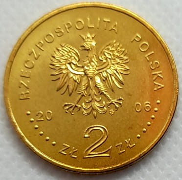 Moneta 2 zł MŚ w piłce nożnej Niemcy 2006 awers