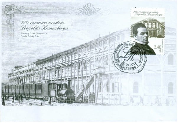 Koperta FDC 200. rocz. ur. Leopolda Kronenberga 2012 r.