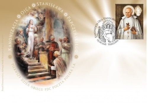 Koperta FDC kanonizacja ojca Stanisława Papczyńskiego 2016