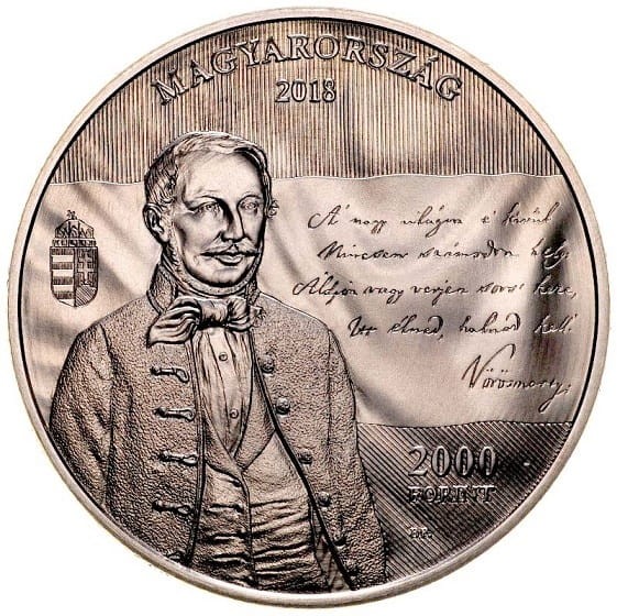 2000 forintów 175 lat hymnu Węgier 2018 r. awers