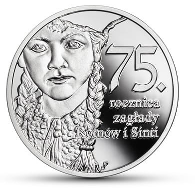 Moneta 10 zł 75. rocz. Zagłady Romów i Sinti 2019 r. rewers