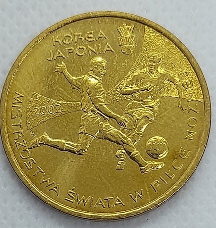 Moneta okolicznościowa 2 zł Mistrzostwa Świata Korea - Japonia 2002 rewers