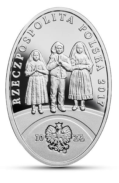 Moneta kolekcjonerska 10 zł 100-lecie Objawień Fatimskich 2017 rewers