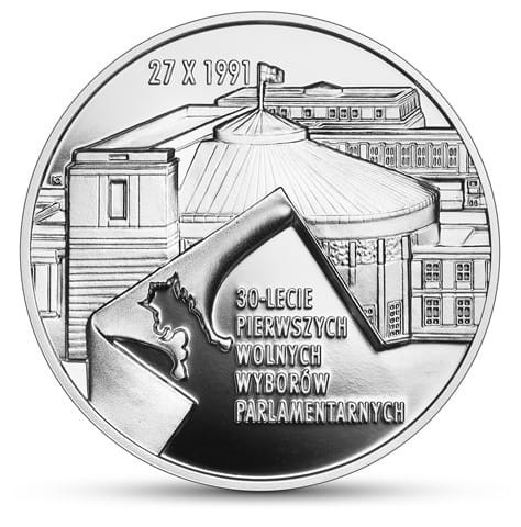 Moneta 10 zł 30-lecie Wolnych Wyborów Parlamentarnych 2021 r rewers