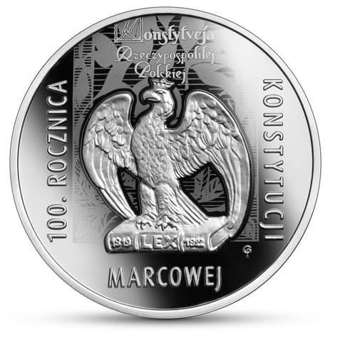 Moneta 10 zł 100. rocz. Konstytucji Marcowej 2021 r. rewers