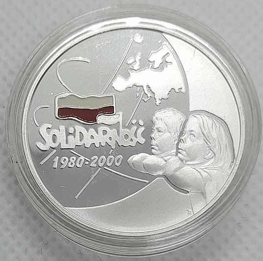 Moneta 10 zł Solidarność 1980-2000 2000 r. rewers