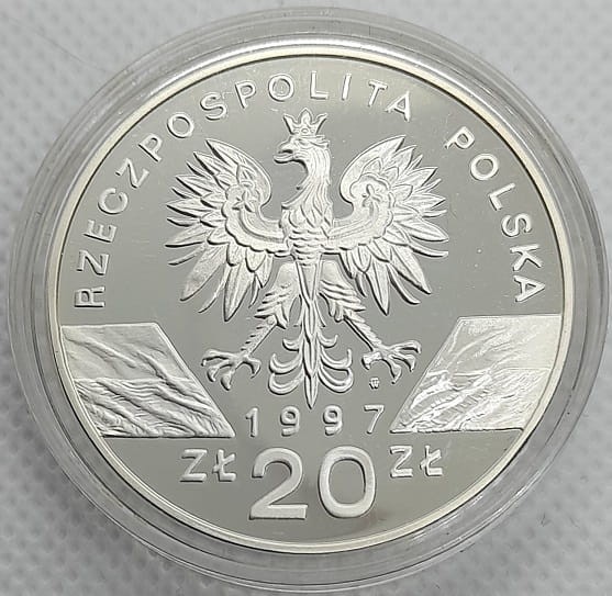 Moneta 20 zł Jelonek Rogacz 1997 r. awers