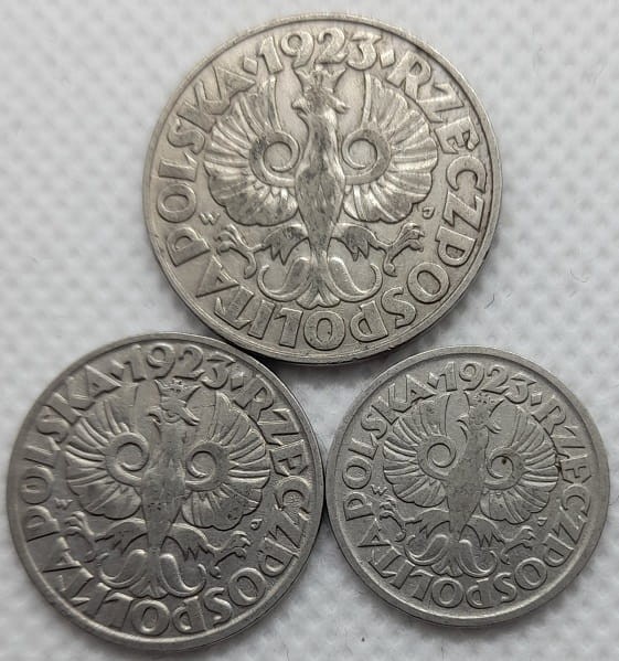 Zestaw 10, 20, 50 gr 1923 r. awers2