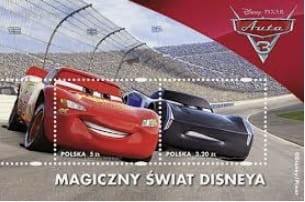 Znaczki Magiczny Świat Disneya Auta Blok 2017 r.