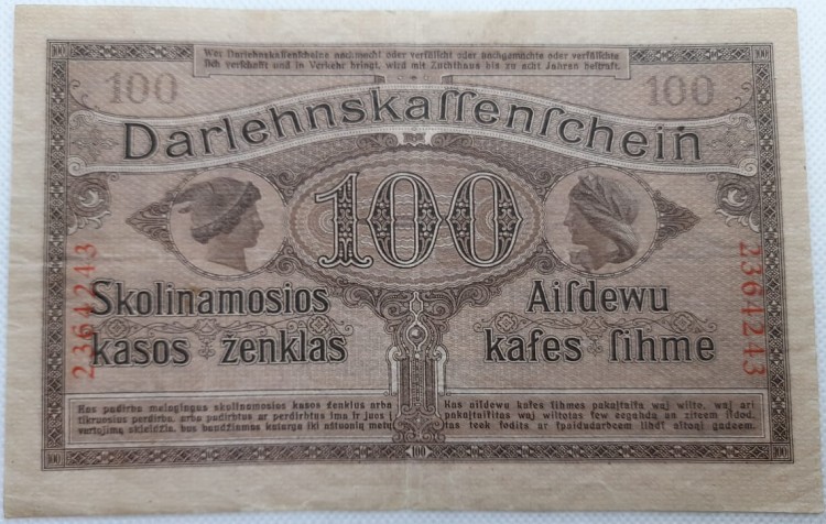 100 marek 1918 r. Kowno 2