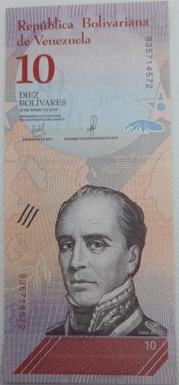 10 Bolivares Wenezuela 2018 r. 1