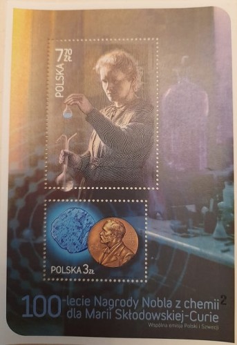 Skłodowska - Curie 100-lecie Nobla Blok 2011 r.