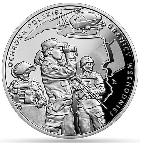 Moneta 10 zł Ochrona Polskiej Granicy Wschodniej 2022 r. rewers