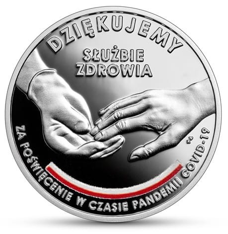 Moneta 10 zł Dziękujemy Służbie Zdrowia COVID-19 2021 rewers