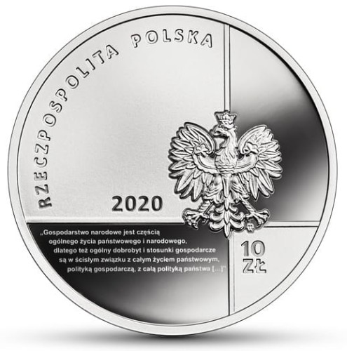 Moneta 10 zł Stanisław Głąbiński 2020 r. awers