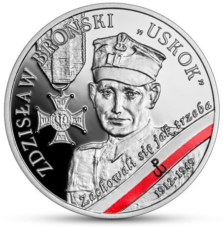 Moneta 10 zł Zdzisław Broński Uskok 2022 r. rewers