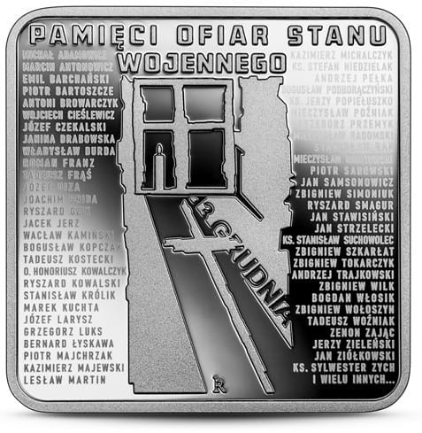 Moneta 10 zł Pamięci Ofiar Stanu Wojennego 2021 r. awers