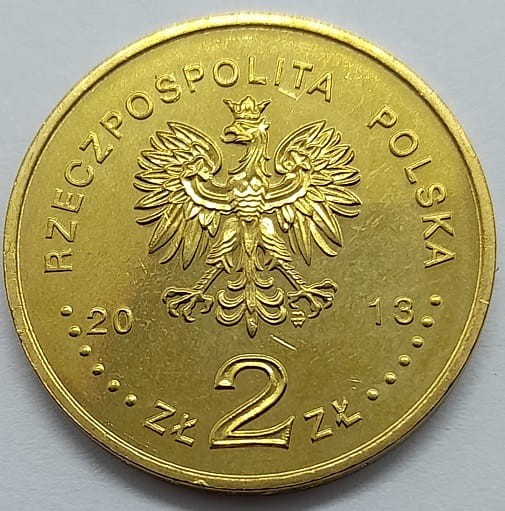 Moneta 2 zł 100 lat Teatru Polskiego w Warszawie 2013 awers