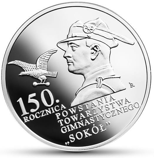 Moneta 10 zł 150. rocz. Towarzystwa Gimnastycznego Sokół 2017 r.  rewers