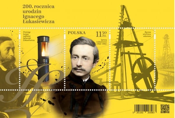 Znaczek 200. rocznica Urodzin Ignacego Łukasiewicza 2022 r.