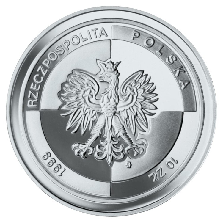 Moneta 10 zł Wejście Polski do NATO 1999 r. awers
