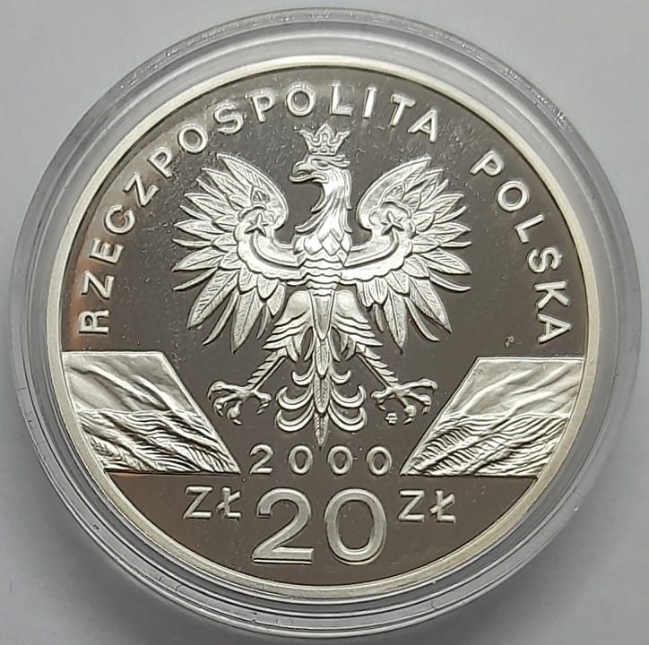 Moneta 20 zł Dudek 2000 r. awers